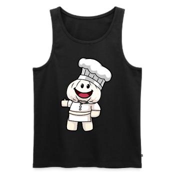Koch kochen Küche Knoblauch Gesund Vegan - Männer Premium Bio Tank Top - Schwarz - Vorne - Michal (187cm)