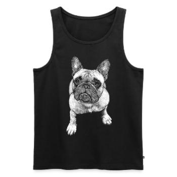 French Bulldog - Débardeur bio Premium Homme - noir - Devant - AI Model Male 178 light (178cm)