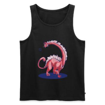Jurassic Meow - sans fond - Débardeur bio Premium Homme - noir - Devant - AI Model Male 178 light (178cm)