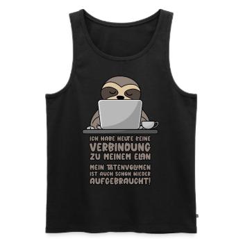 Keine Verbindung zu Elan Tatenvolumen aufgebraucht - Männer Premium Bio Tank Top - Schwarz - Vorne - Michal (187cm)
