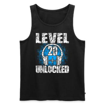 Level 20 Unlocked Birthday Gift 20 Years - Men's Premium Organic Tank Top - black - Front - Michal (187cm)