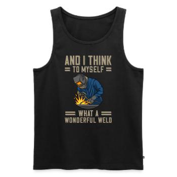 Welder saying for proud metal workers and - Men's Premium Organic Tank Top - black - Front - AI Model Male 178 light (178cm)