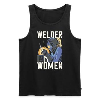 Welder outfit for welders - Men's Premium Organic Tank Top - black - Front - AI Model Male 178 light (178cm)