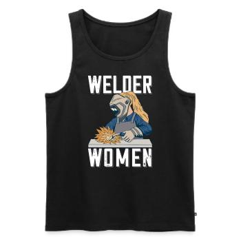 Welder outfit for welders - Men's Premium Organic Tank Top - black - Front - AI Model Male 178 light (178cm)