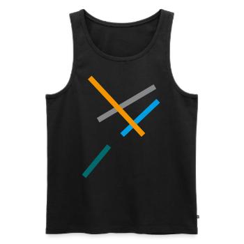 Minimal stripe design - Men's Premium Organic Tank Top - black - Front - AI Model Male 178 light (178cm)