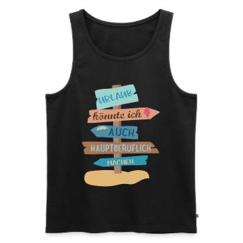Urlaub - Männer Premium Bio Tank Top - Schwarz - Vorne - Michal (187cm)