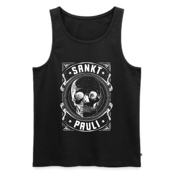 St. Pauli / Sankt Pauli / Hamburg - Männer Premium Bio Tank Top - Schwarz - Vorne - Michal (187cm)