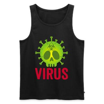 Tête de mort virus - Débardeur bio Premium Homme - noir - Devant - AI Model Male 178 light (178cm)