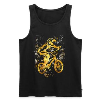 BMX Fahrrad | BMX Rad | BMX Geschenkidee ♥ - Männer Premium Bio Tank Top - Schwarz - Vorne - AI Model Male 178 light (178cm)