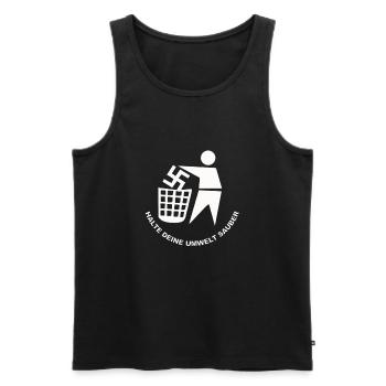 Halte Deine Umwelt Sauber - Männer Premium Bio Tank Top - Schwarz - Vorne - AI Model Male 178 light (178cm)