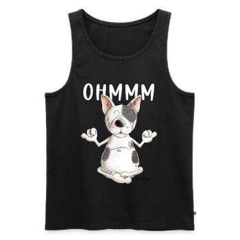 Yoga Bullterrier I Bull Terrier Hund I Meditation - Männer Premium Bio Tank Top - Schwarz - Vorne - Michal (187cm)