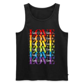 Love is Love - Männer Premium Bio Tank Top - Schwarz - Vorne - AI Model Male 178 light (178cm)