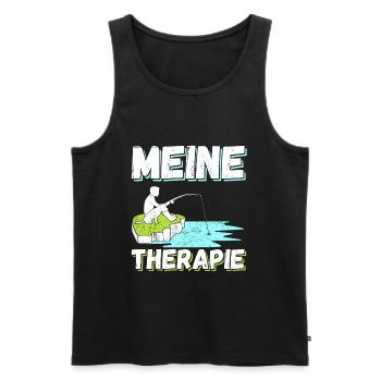 MEINE THERAPIE - Angeln - Männer Premium Bio Tank Top - Schwarz - Vorne - Michal (187cm)