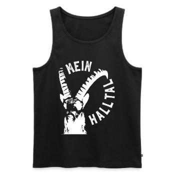 MEIN HALLTAL Steinbock - Männer Premium Bio Tank Top - Schwarz - Vorne - Michal (187cm)