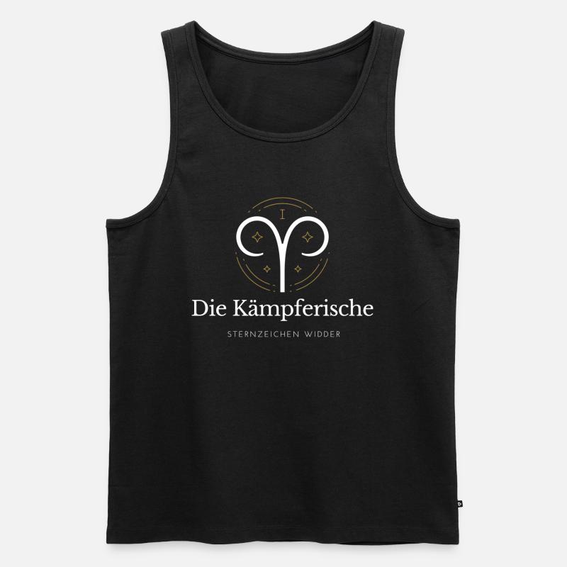 Widder Sternzeichen Logo Widder - Männer Premium Bio Tank Top - Schwarz