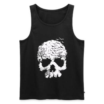 Tree of Life Skull Illustration - Men's Premium Organic Tank Top - black - Front - AI Model Male 178 light (178cm)