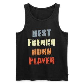 Meilleur joueur de cor français - Débardeur bio Premium Homme - noir - Devant - AI Model Male 178 light (178cm)