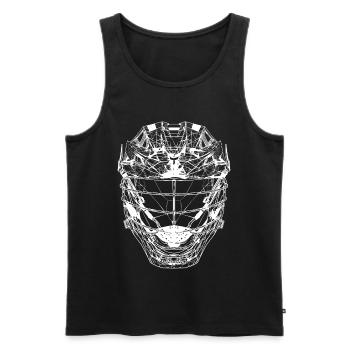 Lacrosse Helm Line Art - Männer Premium Bio Tank Top - Schwarz - Vorne - Michal (187cm)
