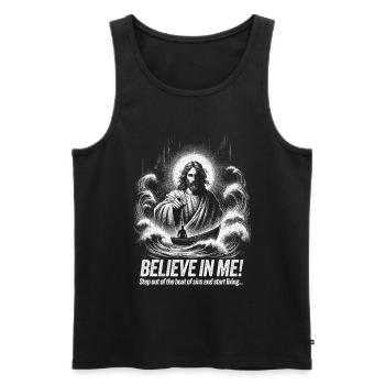 Inspirer la foi de Jésus Imprimer - Débardeur bio Premium Homme - noir - Devant - AI Model Male 178 light (178cm)