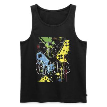Kreatives Street Art Design Neonfarben Pro Gamer - Männer Premium Bio Tank Top - Schwarz - Vorne - Michal (187cm)