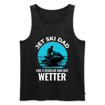 Lustiger Jetski-Vater, Seeleben, Sommer - Männer Premium Bio Tank Top - Schwarz - Vorne - AI Model Male 178 light (178cm)