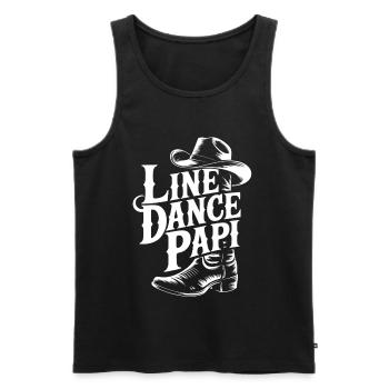 Western Country Style Line Dance Opa - Männer Premium Bio Tank Top - Schwarz - Vorne - AI Model Male 178 light (178cm)