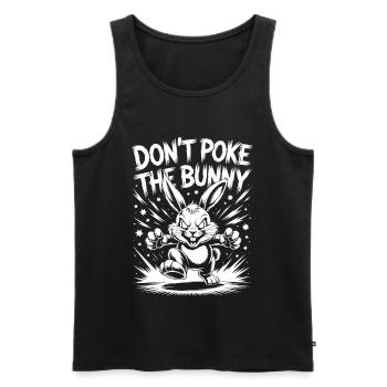 Motif de lapin humoristique sur imprimé - Débardeur bio Premium Homme - noir - Devant - AI Model Male 178 light (178cm)