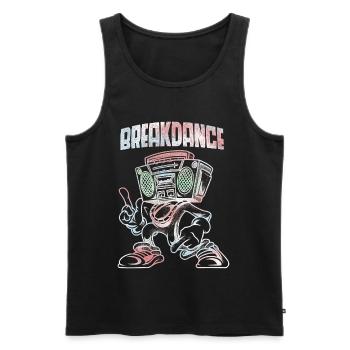 Breakdance Boombox Pastel Lineart streetart - Men's Premium Organic Tank Top - black - Front - AI Model Male 178 light (178cm)