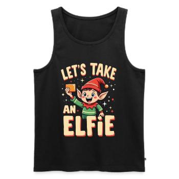 Let's take an elfie - Men's Premium Organic Tank Top - black - Front - Michal (187cm)