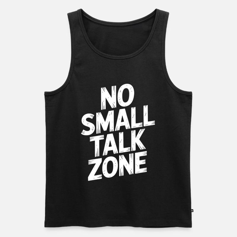 Keine Small Talk Zone - Männer Premium Bio Tank Top - Schwarz