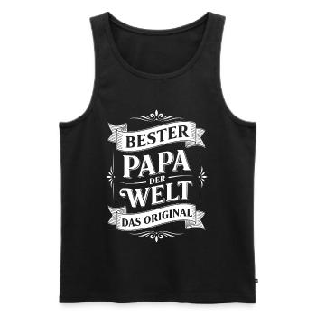 Best Dad in the World Gift Gift Idea - Men's Premium Organic Tank Top - black - Front - Michal (187cm)