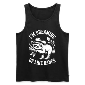 Dreaming Sloth Line Dance - Men's Premium Organic Tank Top - black - Front - Michal (187cm)