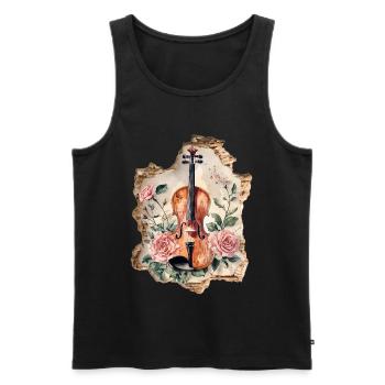 Violon Violon Vintage - Débardeur bio Premium Homme - noir - Devant - Michal (187cm)