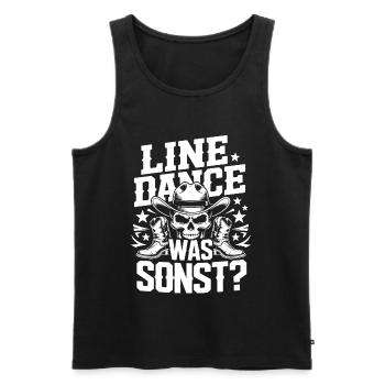 Line Dance Schädel Cowboy - Männer Premium Bio Tank Top - Schwarz - Vorne - AI Model Male 178 light (178cm)
