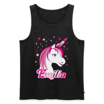 Emilia, maiden name, favorite name - Men's Premium Organic Tank Top - black - Front - AI Model Male 178 light (178cm)
