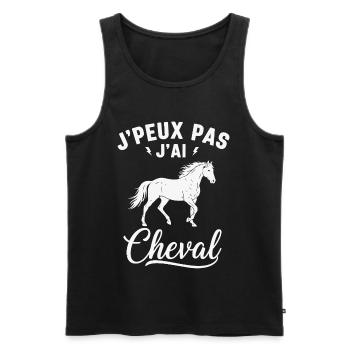Je Peux Pas J'ai Cheval Cadeau - Débardeur bio Premium Homme - noir - Devant - Michal (187cm)