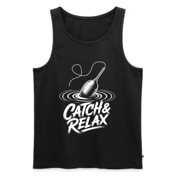 Fishing Recreation - Men's Premium Organic Tank Top - black - Front - AI Model Male 178 light (178cm)