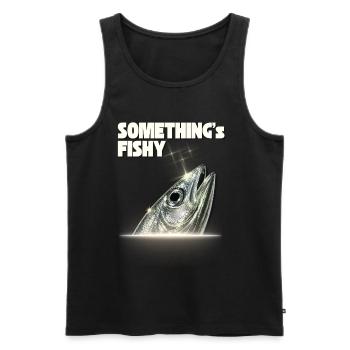 Cosmic Fish Glänzendes Fisch Kunst Design Geschenk - Männer Premium Bio Tank Top - Schwarz - Vorne - Michal (187cm)
