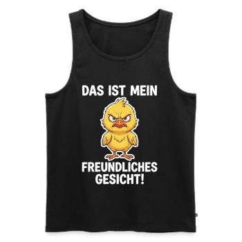 Wütendes Küken – Mein freundliches Gesicht - Männer Premium Bio Tank Top - Schwarz - Vorne - Michal (187cm)
