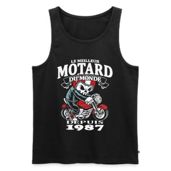 Le meilleur motard du monde depuis 1987 - Débardeur bio Premium Homme - noir - Devant - Michal (187cm)