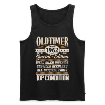 Oldtimer Vintage 1962 Vintage Rétro Anniversaire - Débardeur bio Premium Homme - noir - Devant - Michal (187cm)