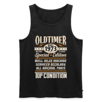 Oldtimer Vintage 1973 Vintage Rétro Anniversaire - Débardeur bio Premium Homme - noir - Devant - Michal (187cm)