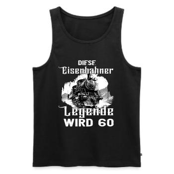 Eisenbahner Eisenbahn Beruf 60 Geburtstag Spruch - Männer Premium Bio Tank Top - Schwarz - Vorne - Michal (187cm)