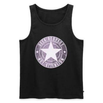 SEEK RESPECT stern pink frauenpower - Men's Premium Organic Tank Top - black - Front - AI Model Male 178 light (178cm)