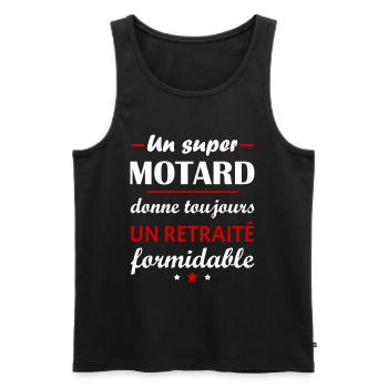 Un super motard, retraité, cadeau retraite - Débardeur bio Premium Homme - noir - Devant - Michal (187cm)