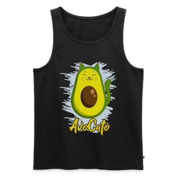 Avocato Süßes T-Shirt Avocado Katzen lover als Ges - Männer Premium Bio Tank Top - Schwarz - Vorne - Michal (187cm)