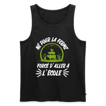 né pour la ferme - Débardeur bio Premium Homme - noir - Devant - Michal (187cm)