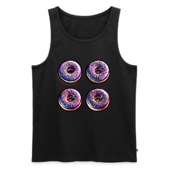 Vier Donuts - Männer Premium Bio Tank Top - Schwarz - Vorne - Michal (187cm)