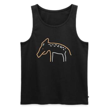Frischling / Wildschwein - Männer Premium Bio Tank Top - Schwarz - Vorne - Michal (187cm)