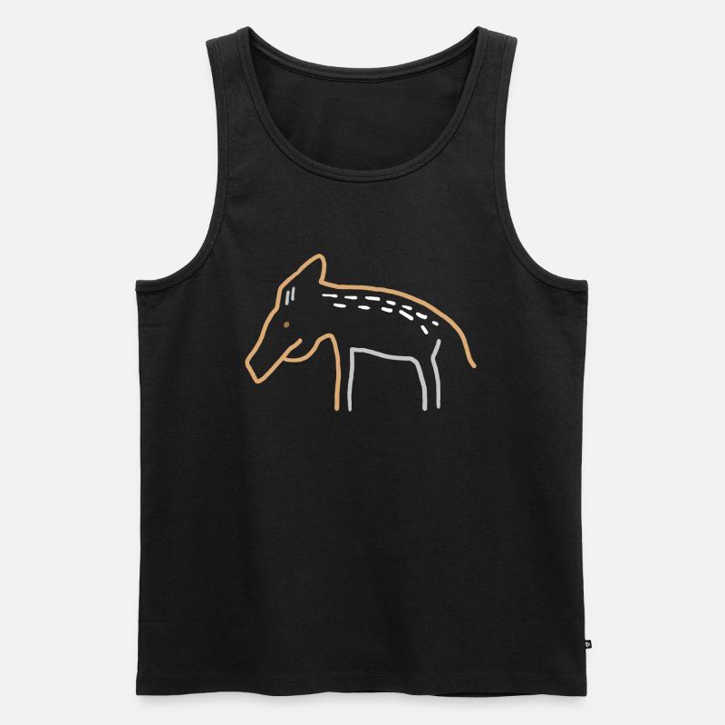 Frischling / Wildschwein - Männer Premium Bio Tank Top - Schwarz